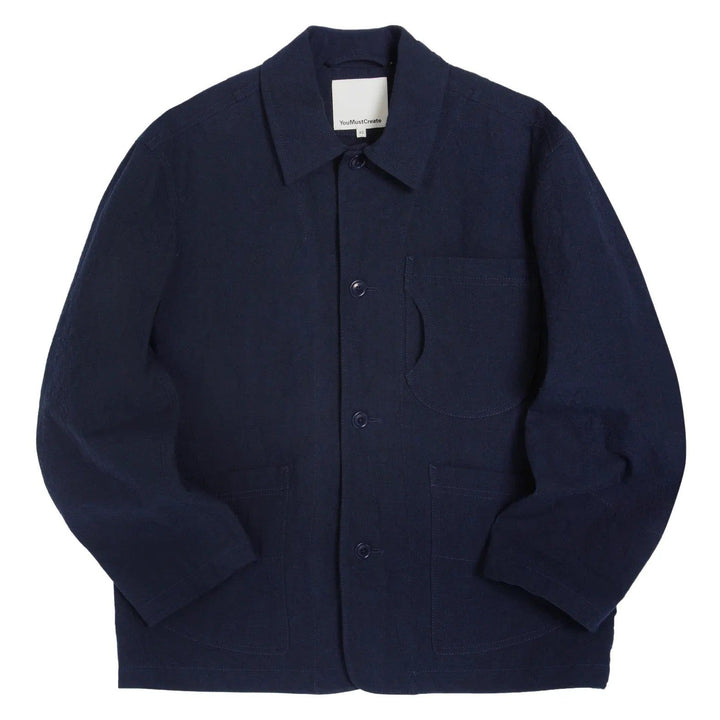 YMC Construction Jacket In Japanese Cotton/Linen Suiting Fabric - Merchant Menswear