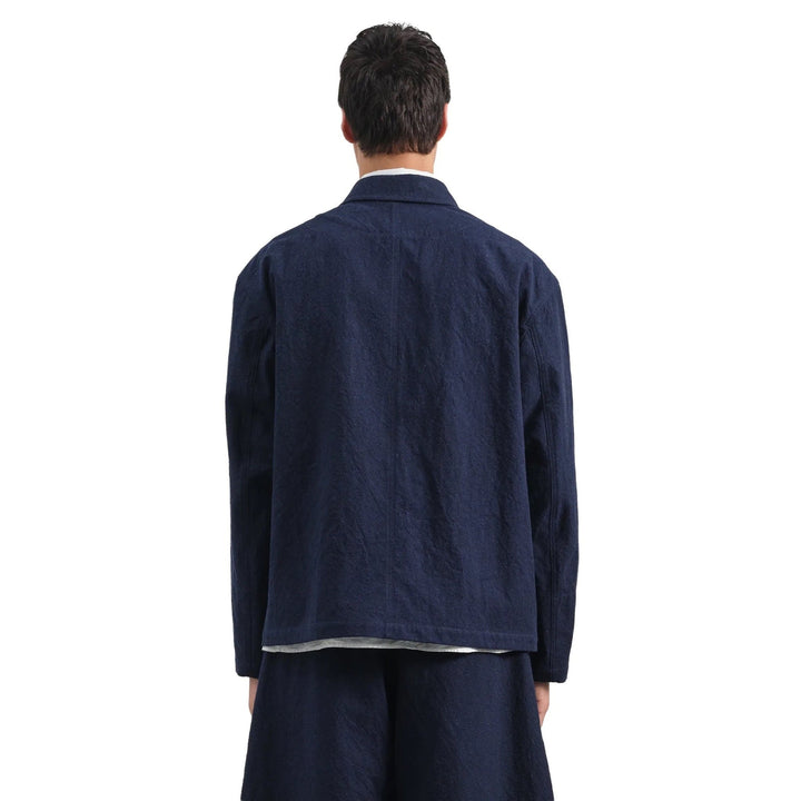 YMC Construction Jacket In Japanese Cotton/Linen Suiting Fabric - Merchant Menswear