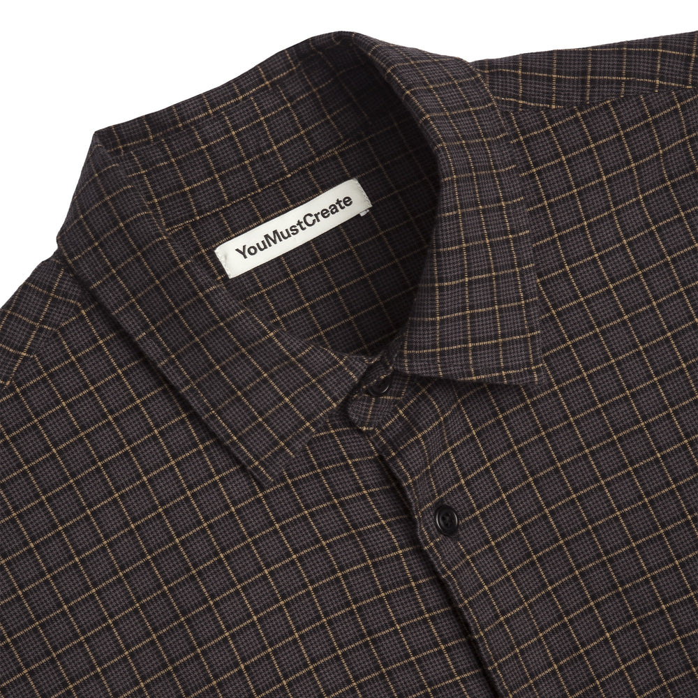 YMC Curtis Check Cotton Shirt Grey Multi - Merchant Menswear