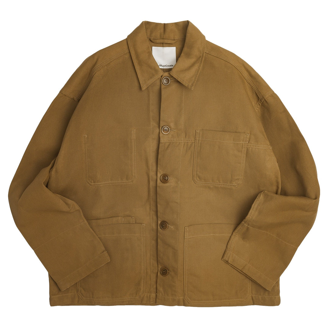 YMC George Hybrid Cotton Canvas Jacket Tan - Merchant Menswear