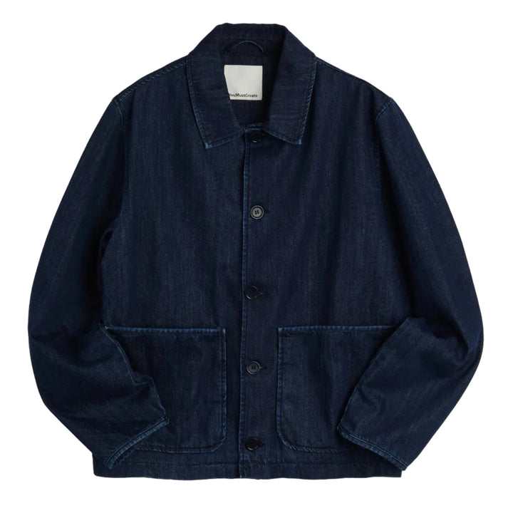 YMC Groundhog Jacket Organic Denim Indigo Blue - Merchant Menswear