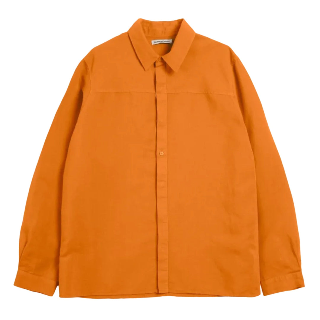 YMC Minimal Cotton/Linen Cupro Shirt Orange - Merchant Menswear