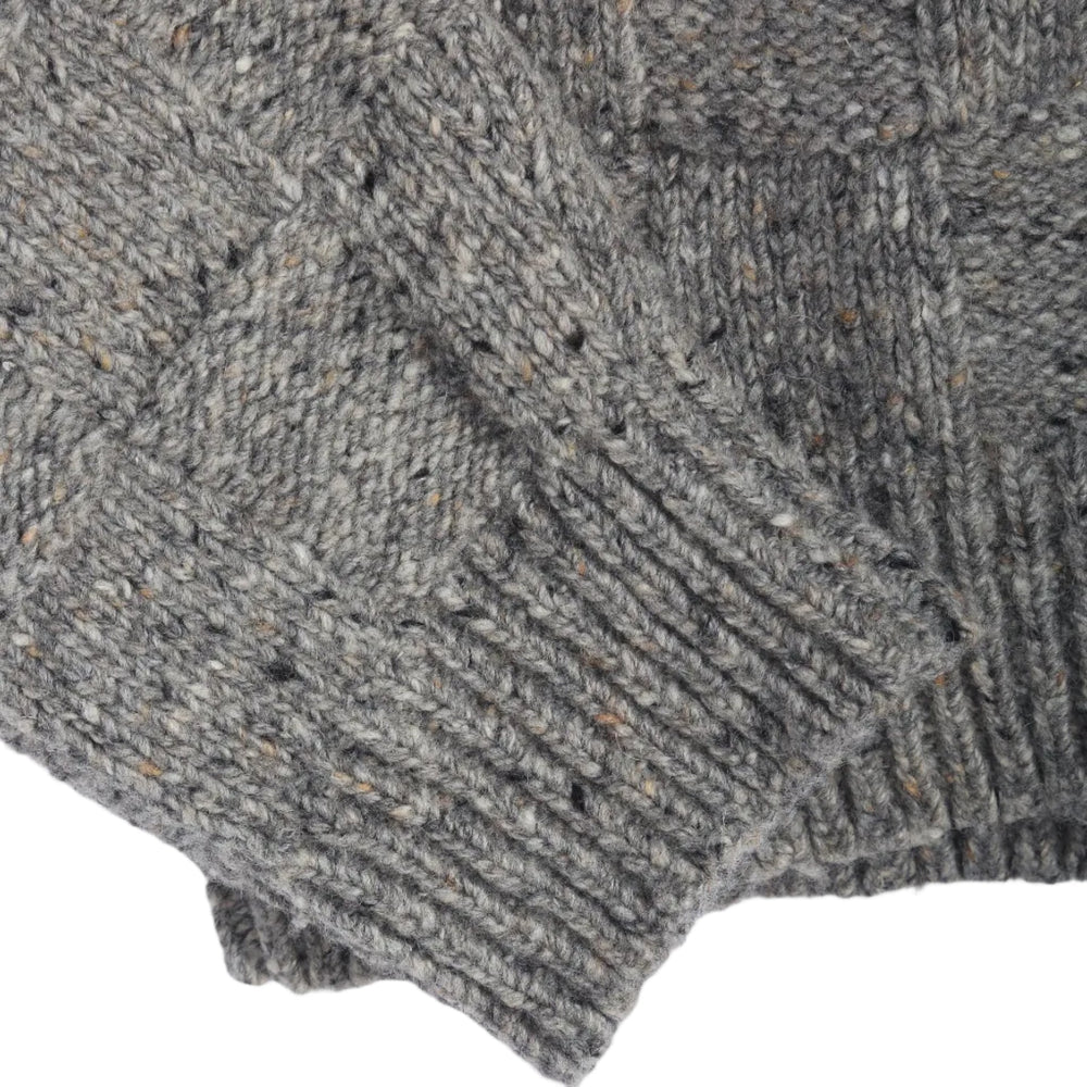 YMC Rat Pack Waffle Donegal Cardigan Grey - Merchant Menswear