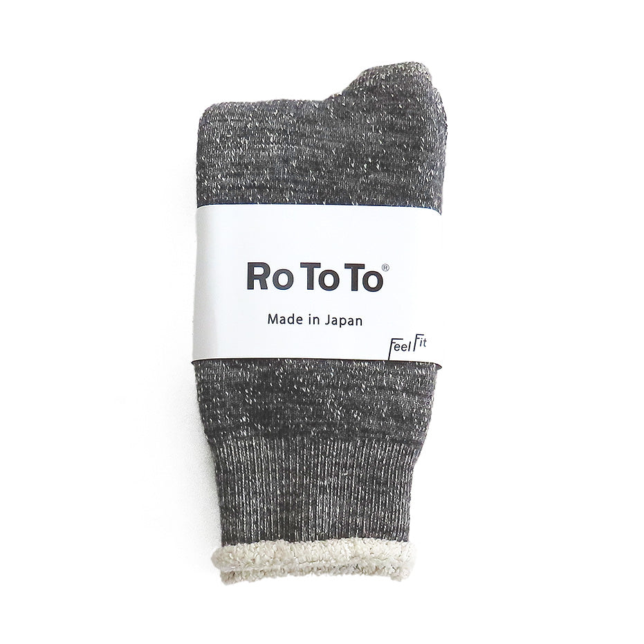 RoToTo Double Face Socks Charcoal  Image