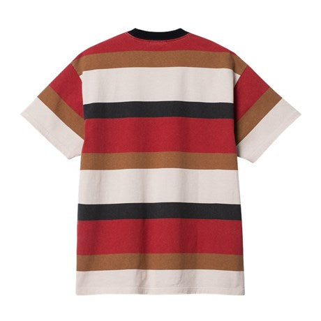 Carhartt WIP Crouser Striped T-Shirt Arcade Stone Wash Back Image