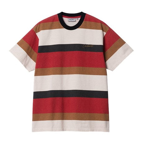 Carhartt WIP Crouser Striped T-Shirt Arcade Stone Wash Front Image