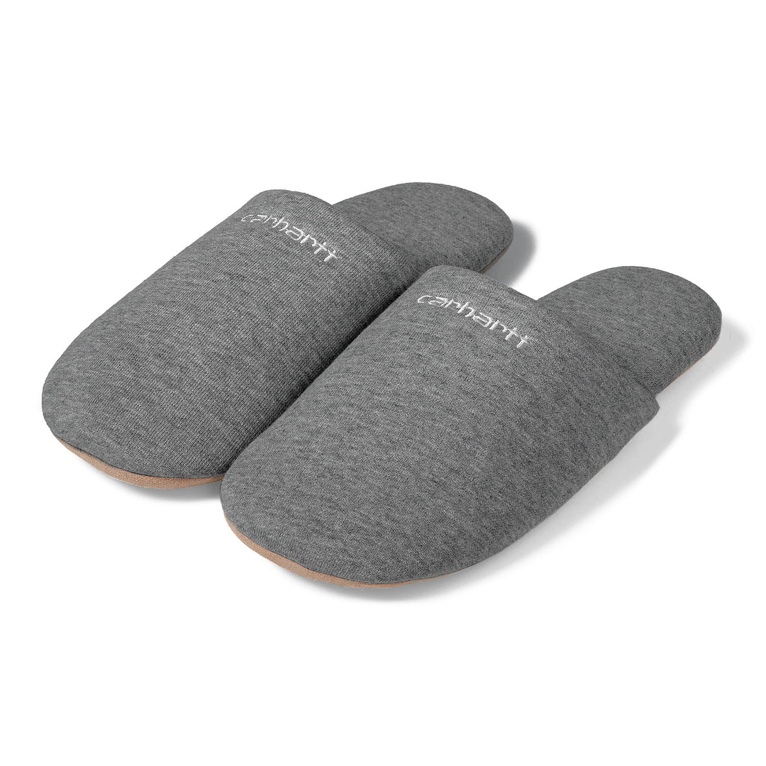 Carhartt WIP Script Embroidery Slippers Grey Heather White Pair Image