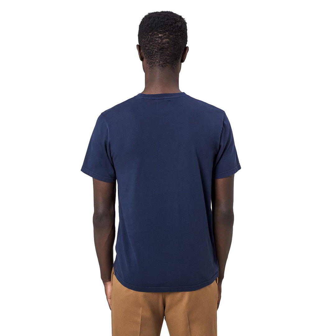 Colorful Standard Organic Tee Navy Blue Model Back View Image