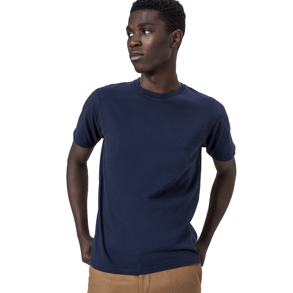 Colorful Standard Organic Tee Navy Blue Model View Image