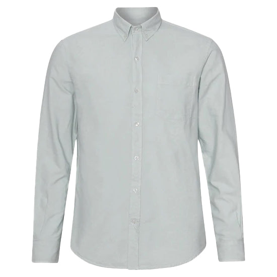 Colorful Standard Organic Button Down Oxford Shirt Cloudy Grey Front View Image