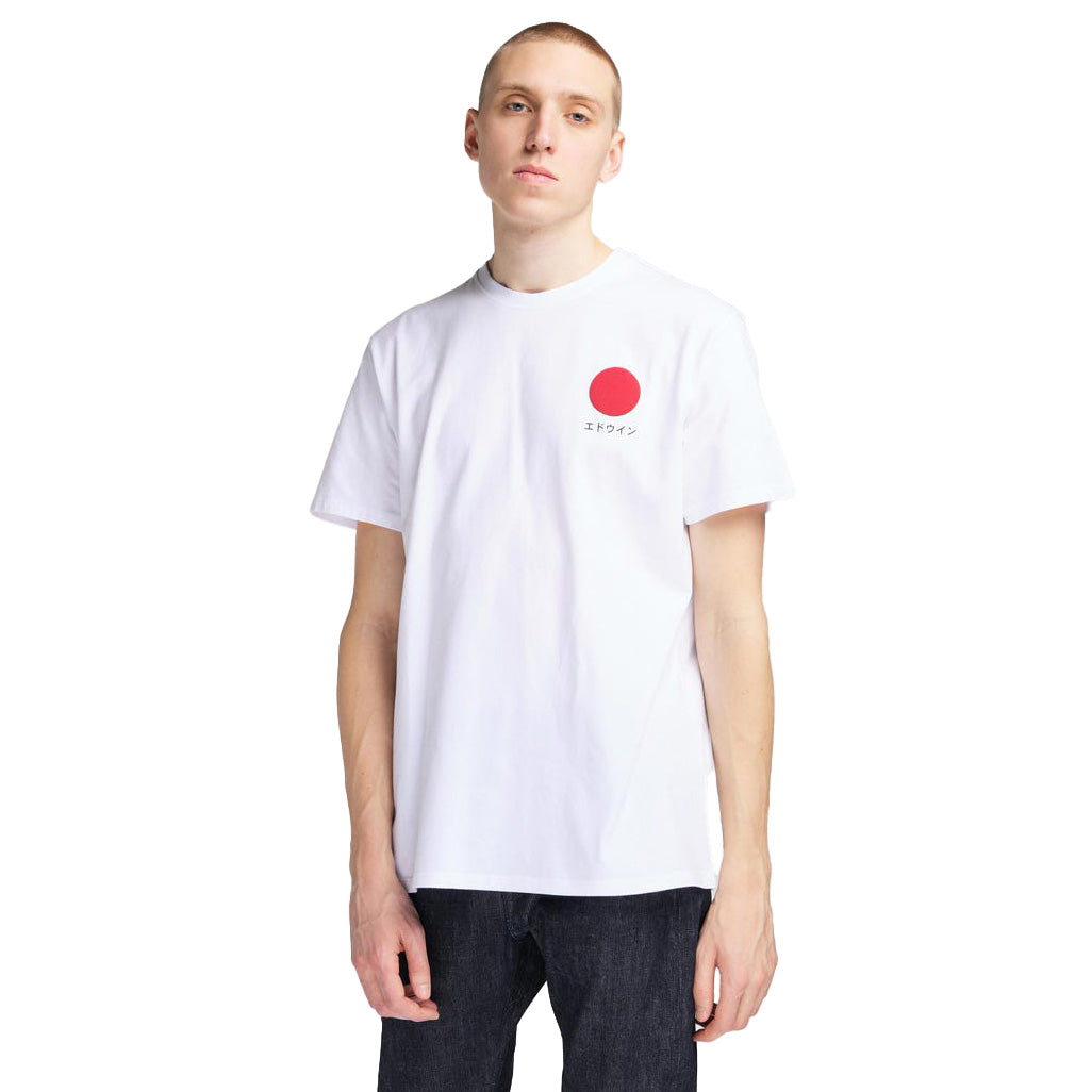 Edwin Japanese Sun Tee White Front View Model Image
