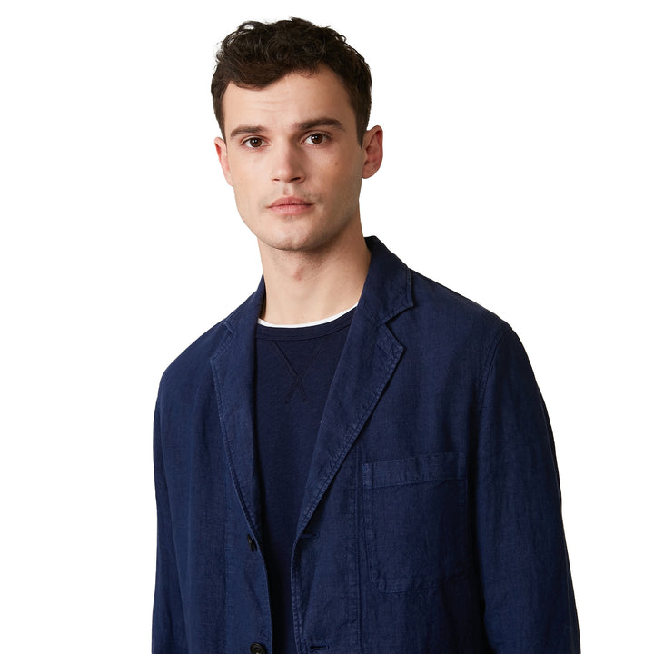 Jobby Linen Jacket Deep Blue