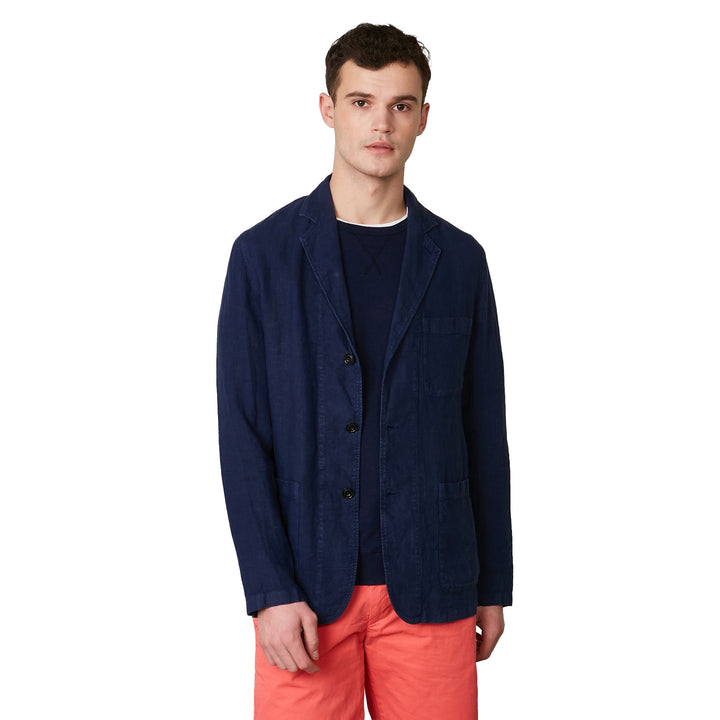 Jobby Linen Jacket Deep Blue