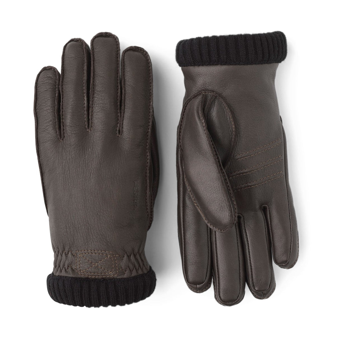 Hestra Deerskin Primaloft Glove Dark Brown Pair Image