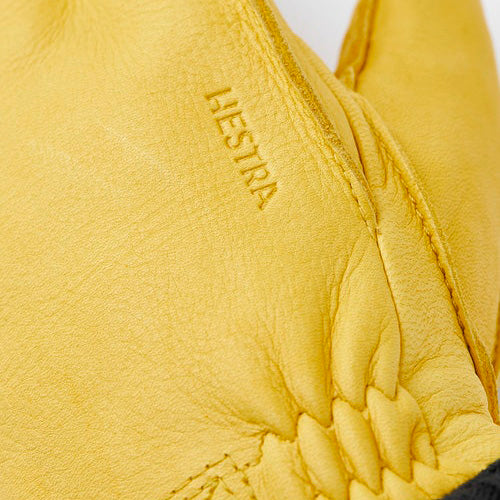 Hestra Deerskin Primaloft Glove Yellow Detail View