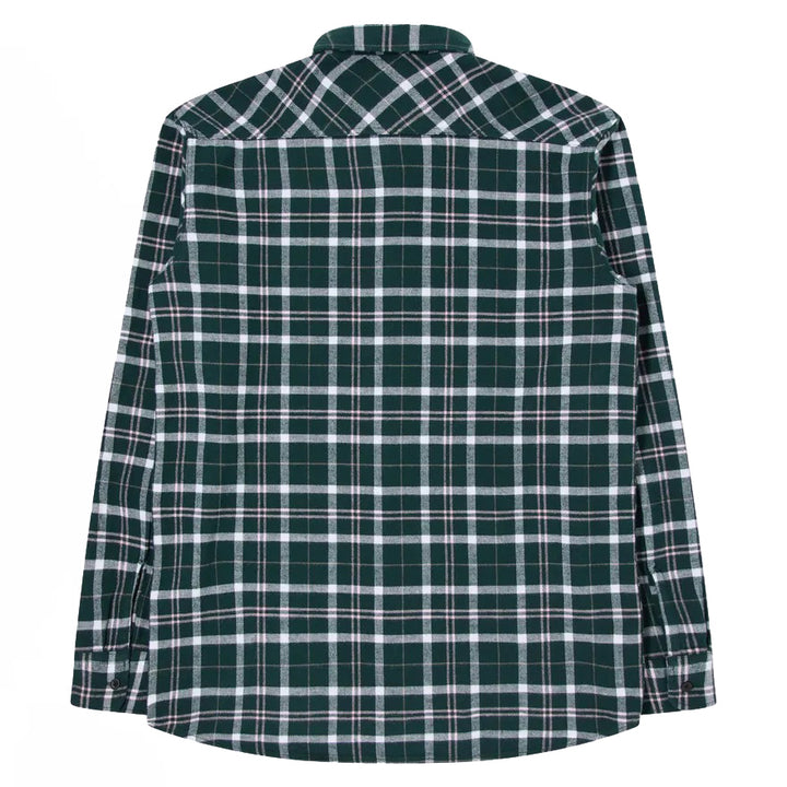 Edwin Labour Shirt Flannel Pine Grove / Pink Back View Image