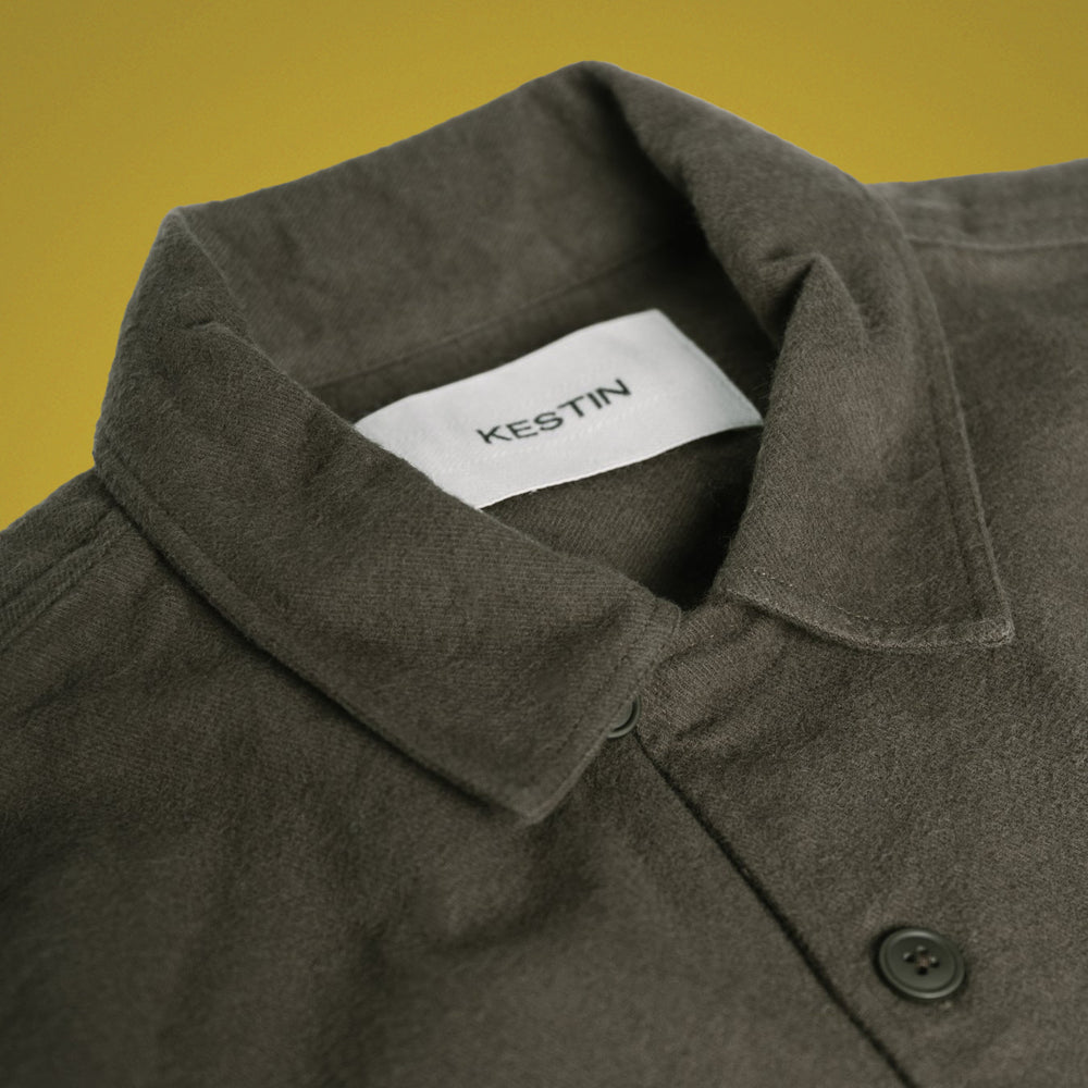 Kestin Ormiston Shirt Jacket Navy Collar Detail Image