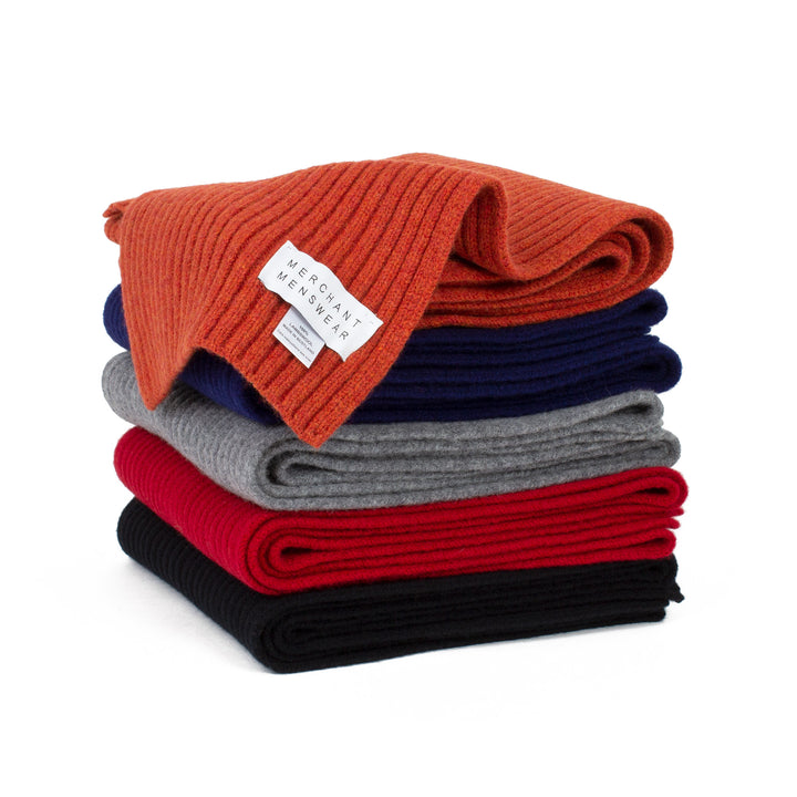 Merchant Menswear Ribbed Lambswool Scarves