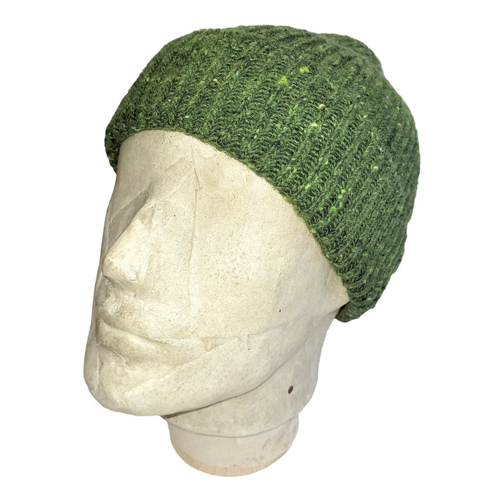 Merchant Menswear Wool Donegal Ribbed Beanie Green Grass Image