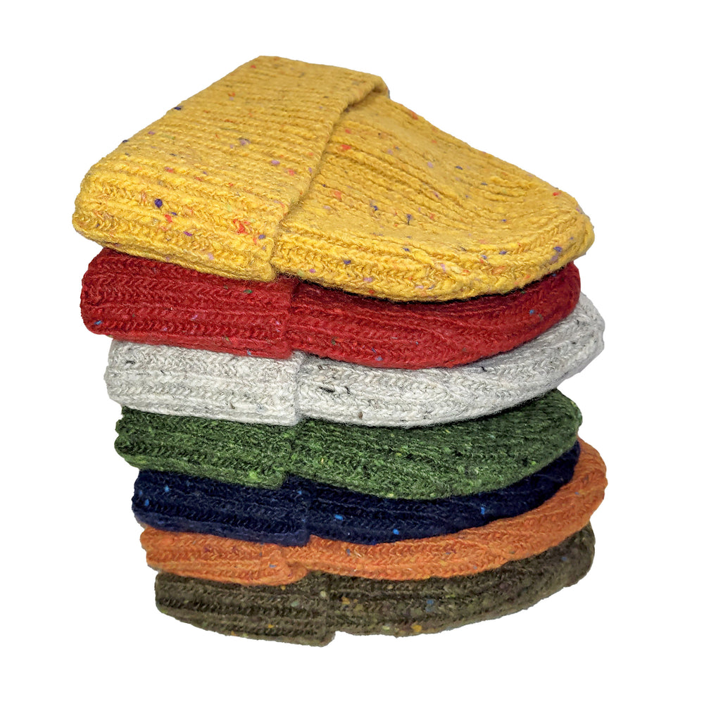 Merchant Menswear Wool Donegal Ribbed Beanie Stack of Colours Image