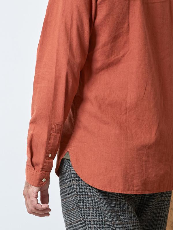 Oliver Spencer Eton Collar Shirt Burnt Orange Back View Image