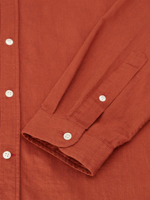 Oliver Spencer Eton Collar Shirt Burnt Orange Detail View Image