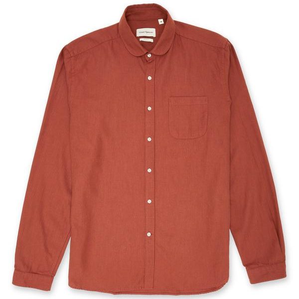 Oliver Spencer Eton Collar Shirt Burnt Orange Front View Image