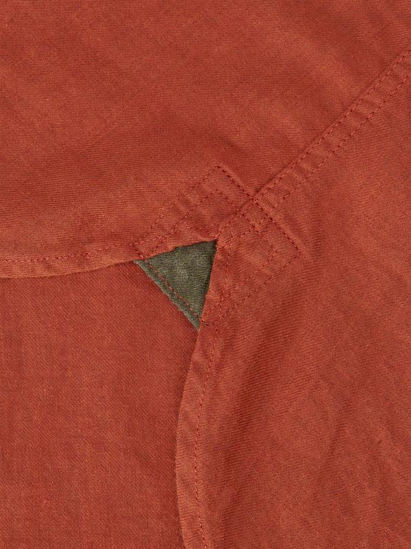Oliver Spencer Eton Collar Shirt Burnt Orange Hem Detail View Image