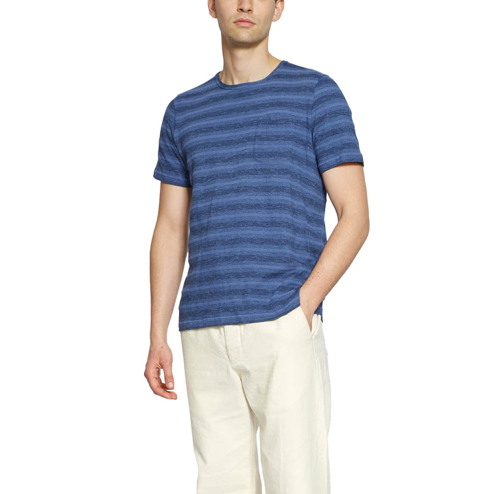 Oliver Spencer Oli's T-Shirt Dark Blue Model Front View Image