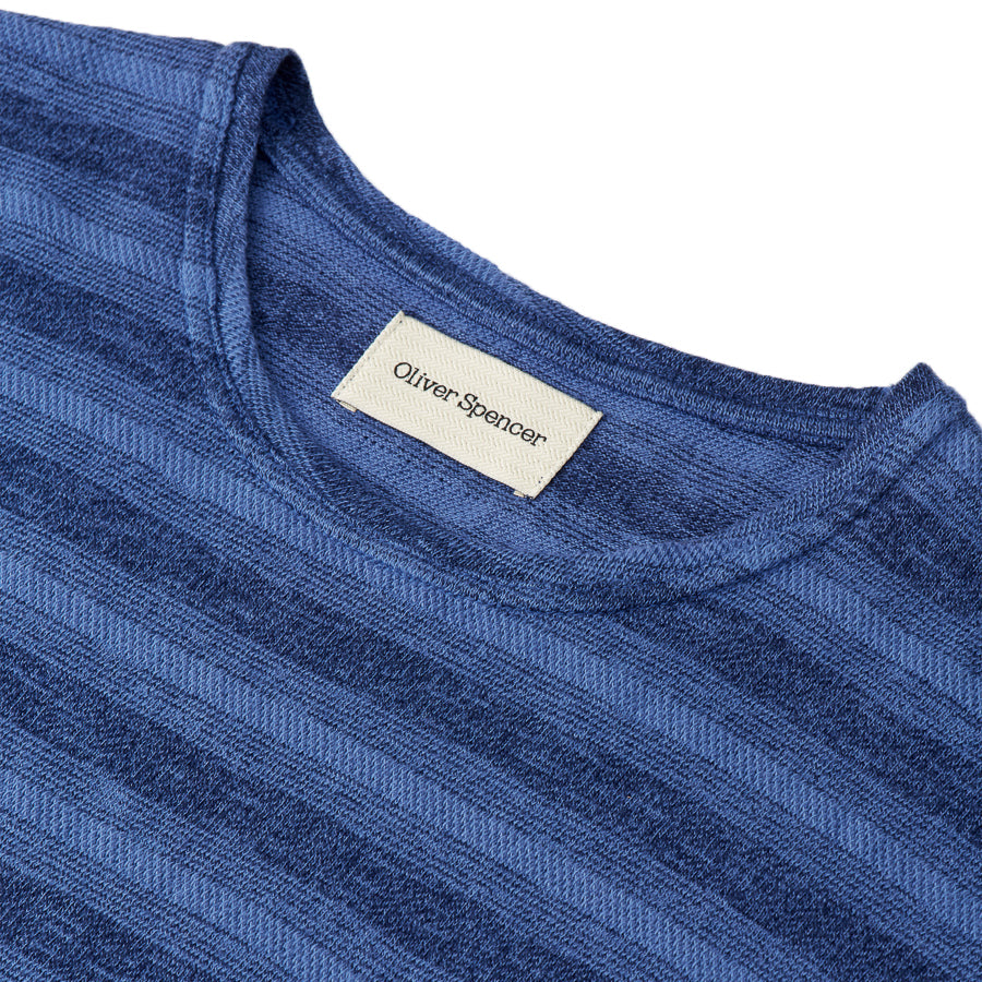 Oliver Spencer Oli's T-Shirt Dark Blue Neckline View Image