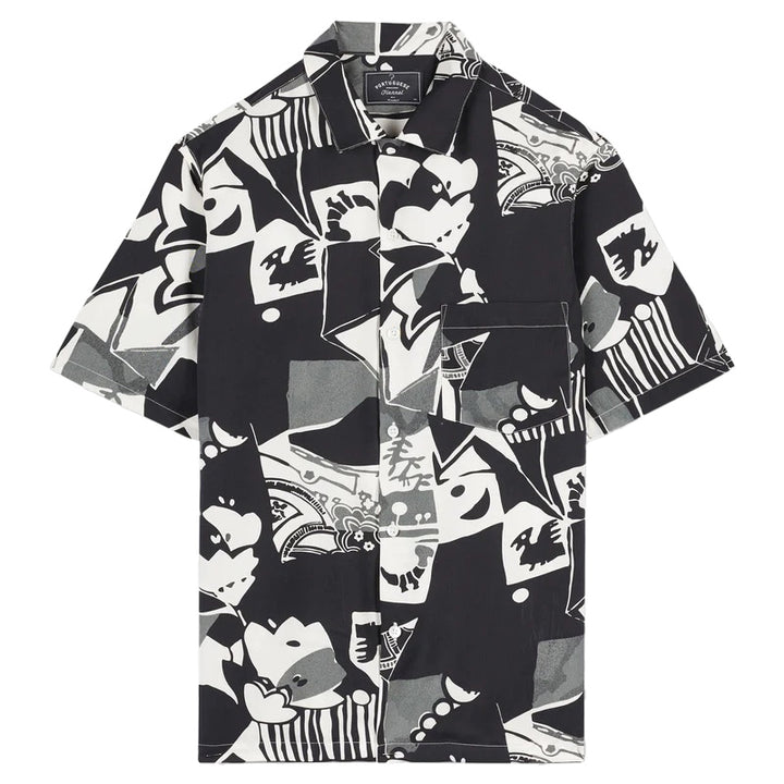 Portuguese Flannel Cuca Tencel Shirt Black Front Image