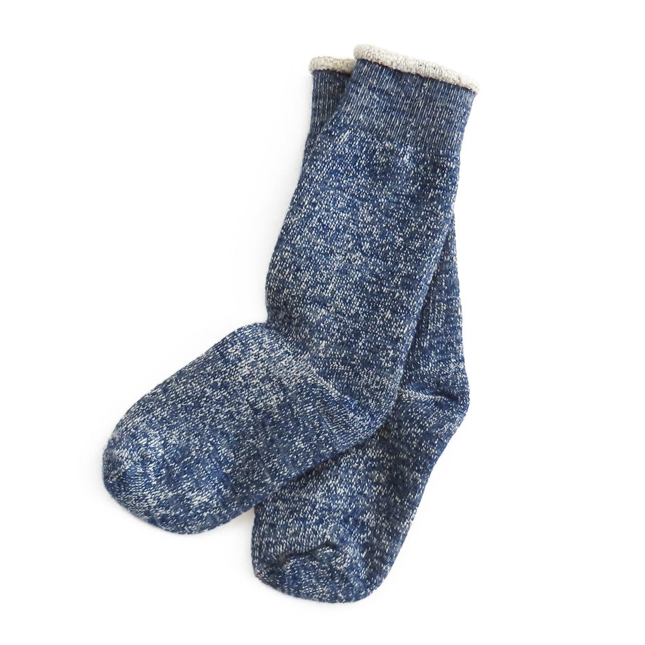 RoToTo Double Face Crew Socks Deep Ocean Pair View Image