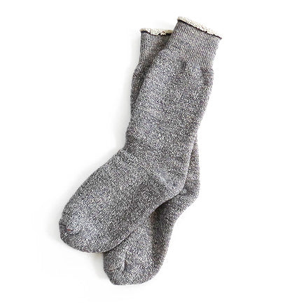 RoToTo Double Face Crew Socks Mid Grey Pair View Image