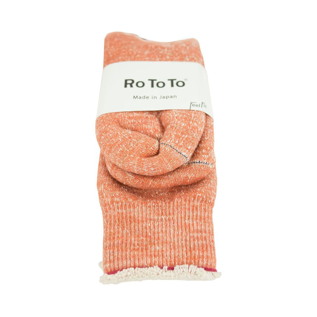 RoToTo Double Face Crew Socks Orange Image