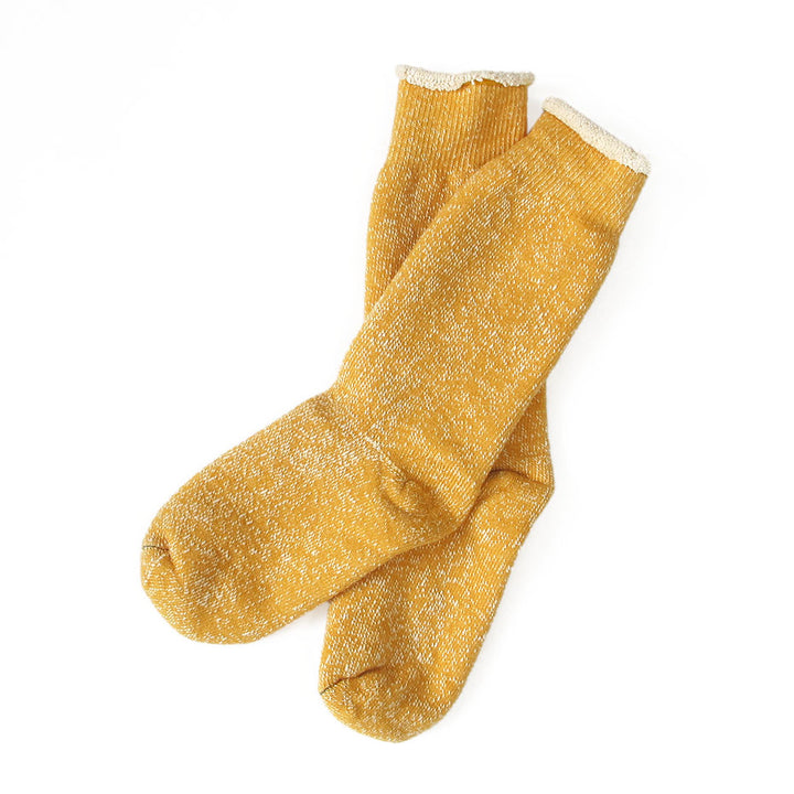 RoToTo Double Face Crew Socks Yellow Pair View Image