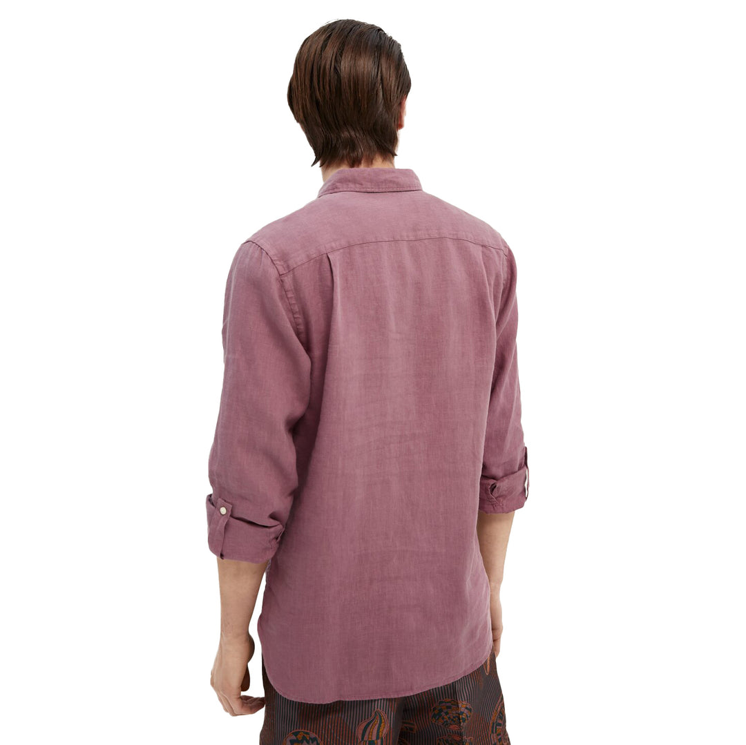 Scotch Soda Garment Dye Linen Shirt Resort Back Model Image