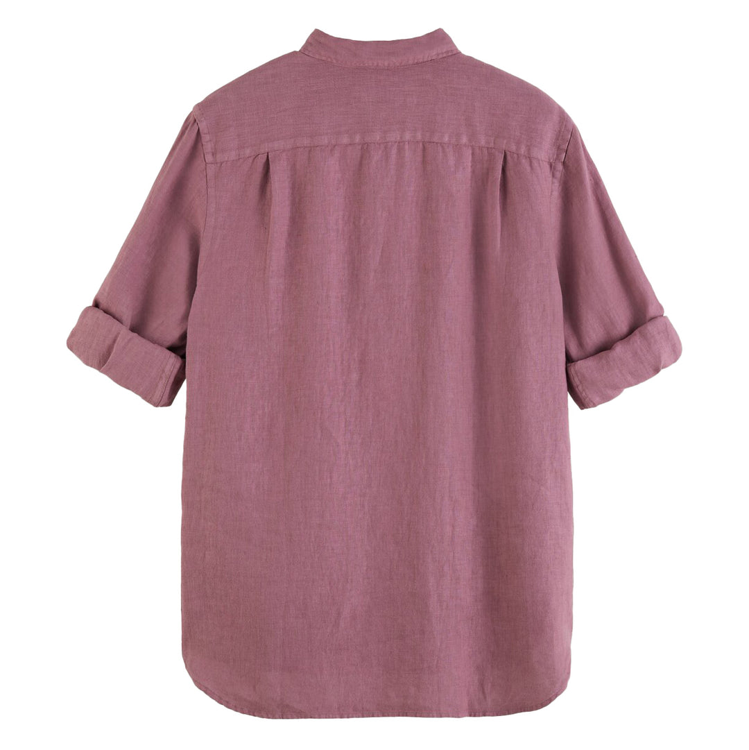 Scotch Soda Garment Dye Linen Shirt Resort Back Rolled Sleeve Image