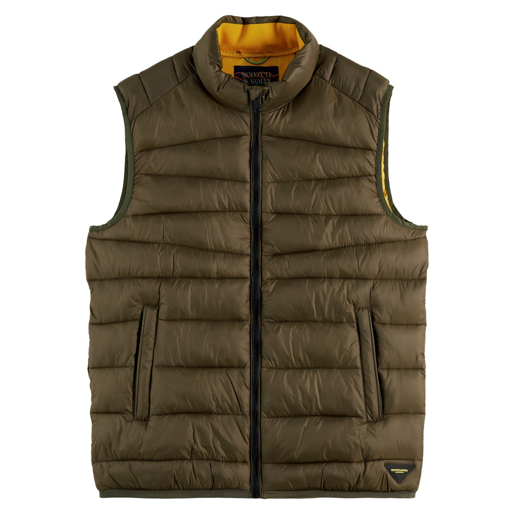 Scotch & Soda Lightweight Quilted Bodywarmer Military Front View