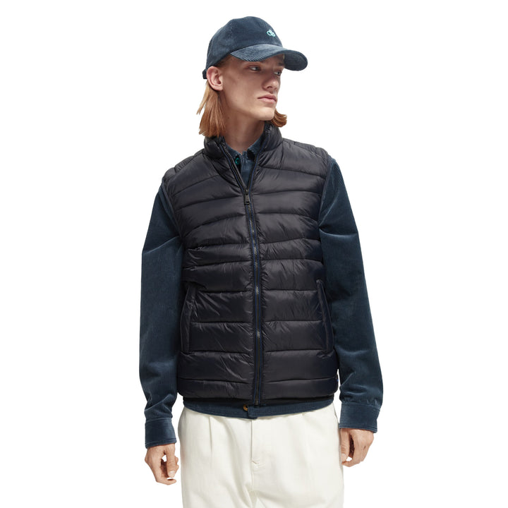 Scotch & Soda Lightweight Quilted Bodywarmer Night Model Front View