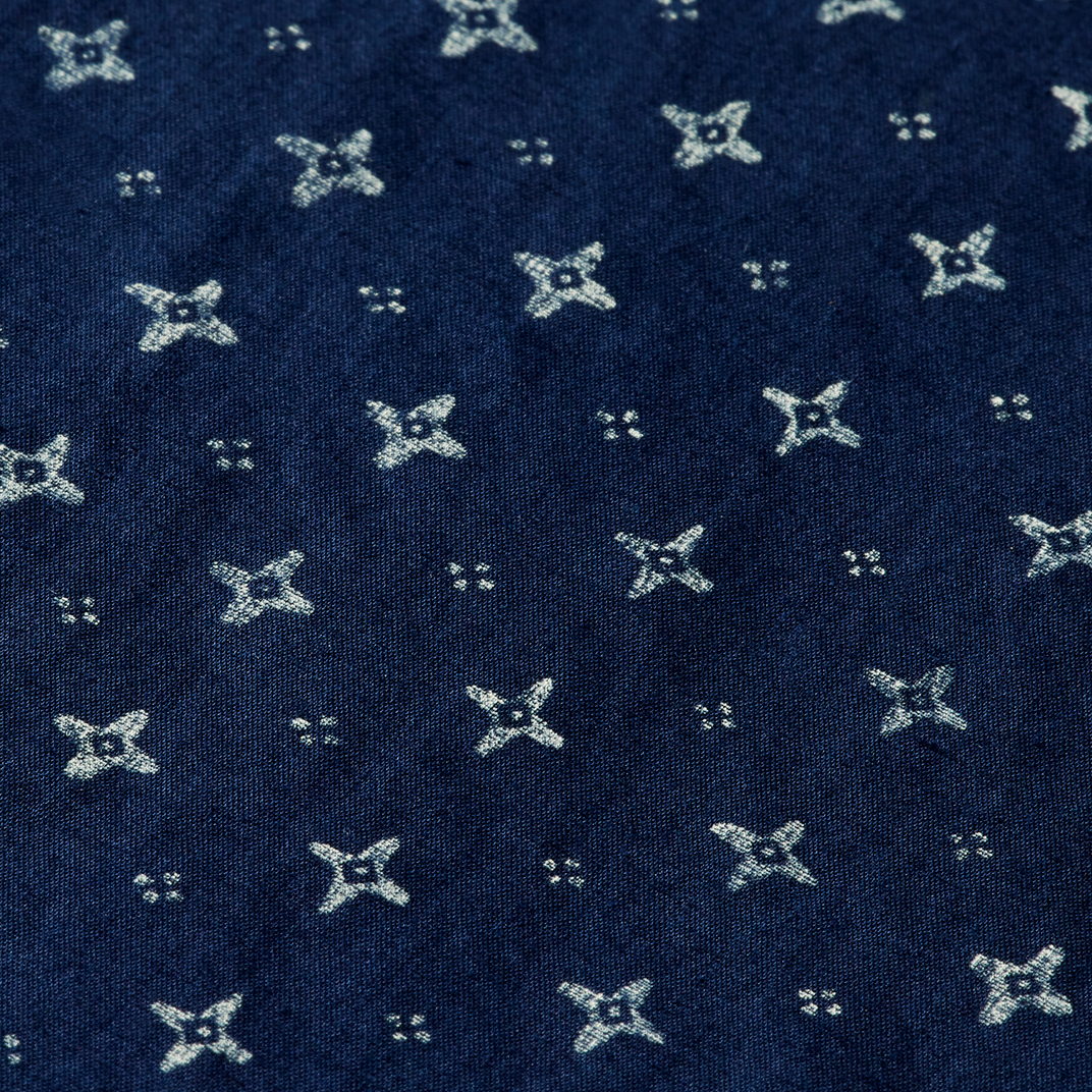 Scotch & Soda Slim Fit Star Print Shirt Navy Fabric View Image