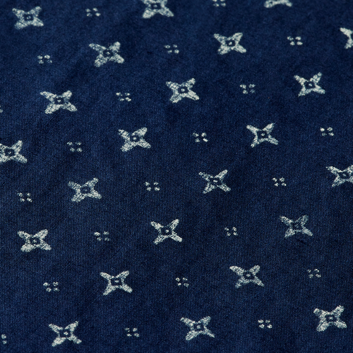 Scotch & Soda Slim Fit Star Print Shirt Navy Fabric View Image