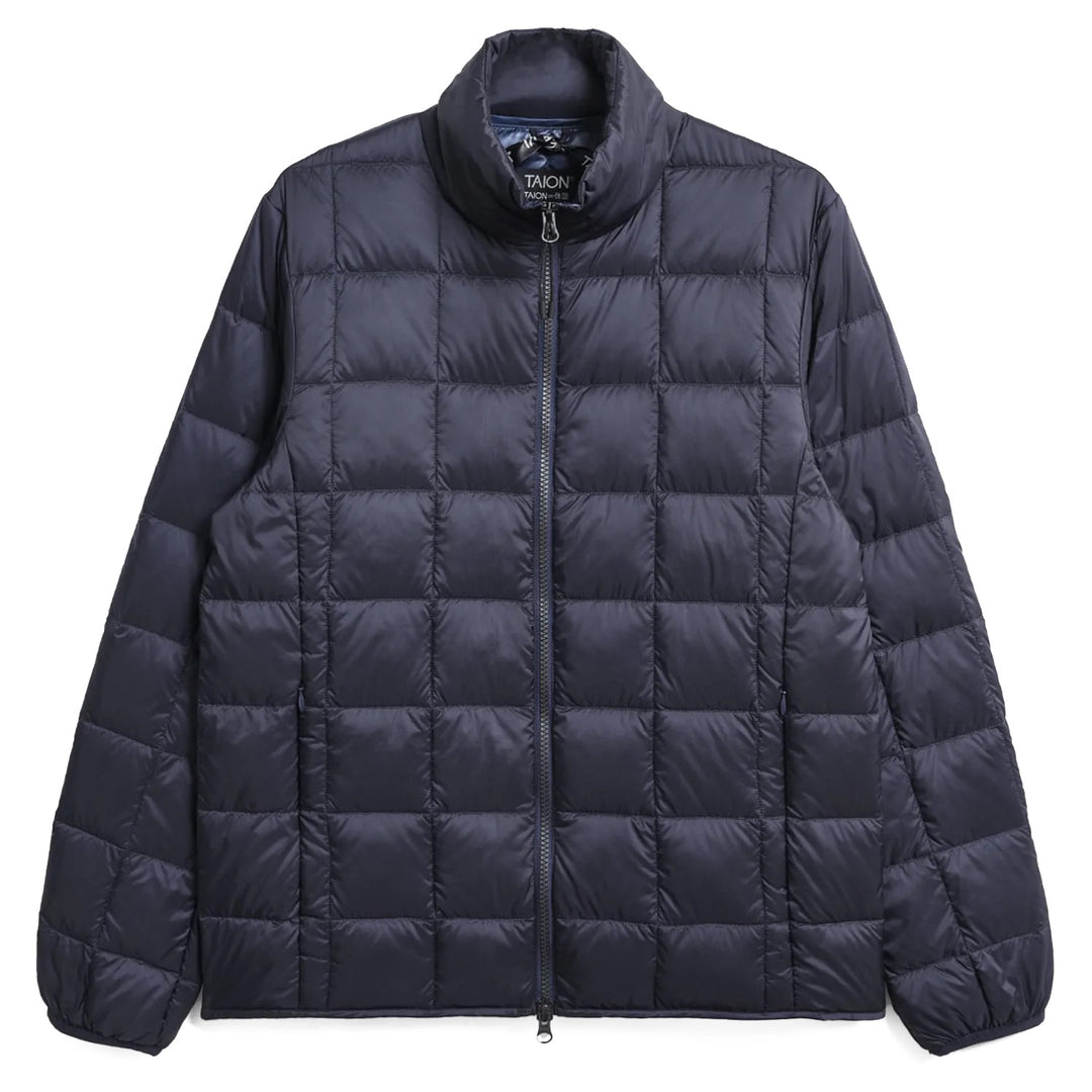 Taion High Neck Down Jacket Navy Front Image