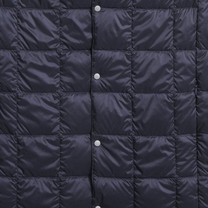 Taion V Neck Down Vest Navy Fabric Detail Image