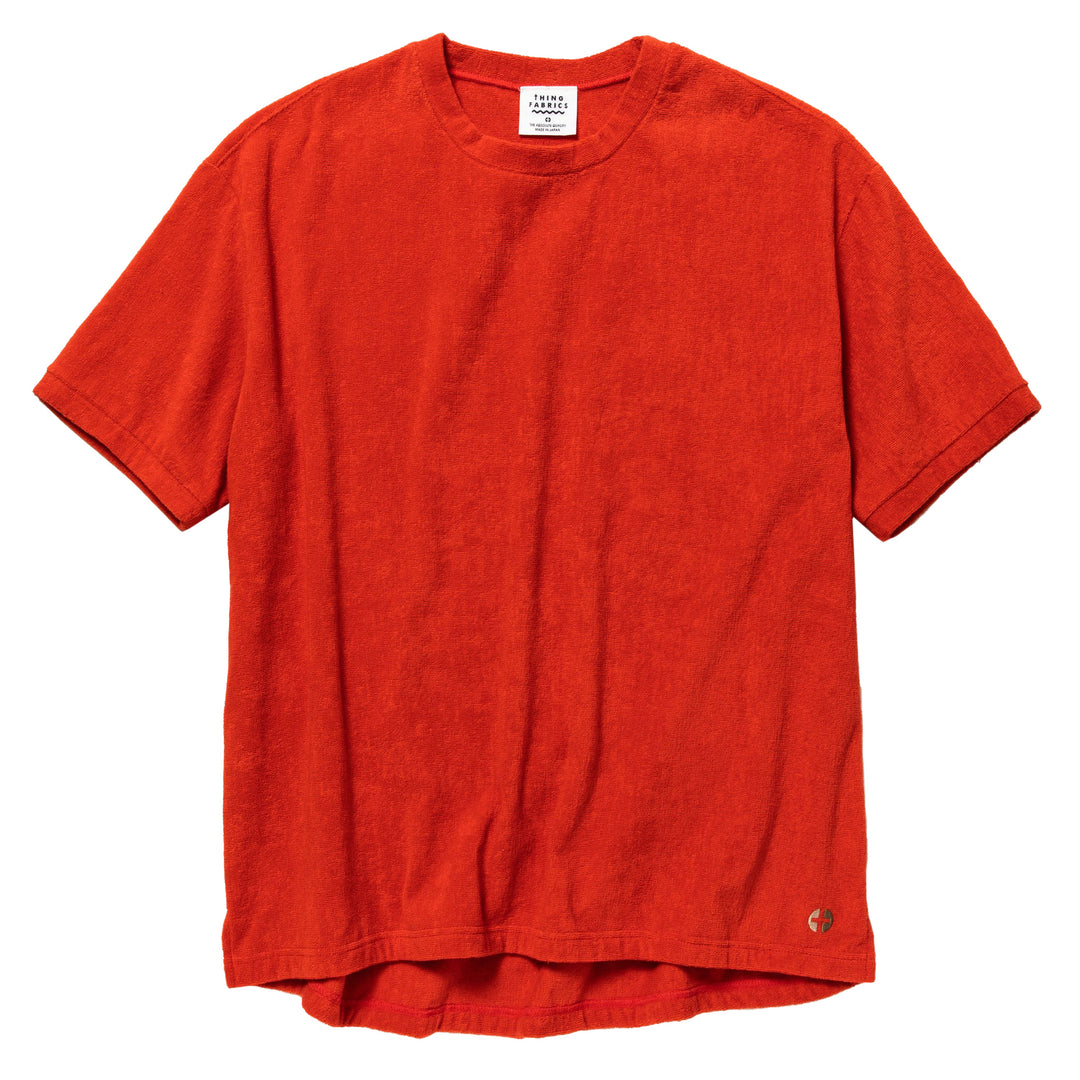 Short Pile Relaxed T-Shirt Red