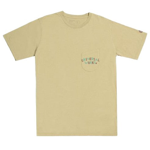 Universal Works Print Pocket Tee Sand Front View Image
