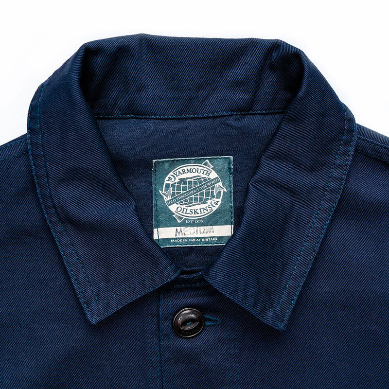 Yarmouth Oilskins The Drivers Jacket Navy Collar Detail Image