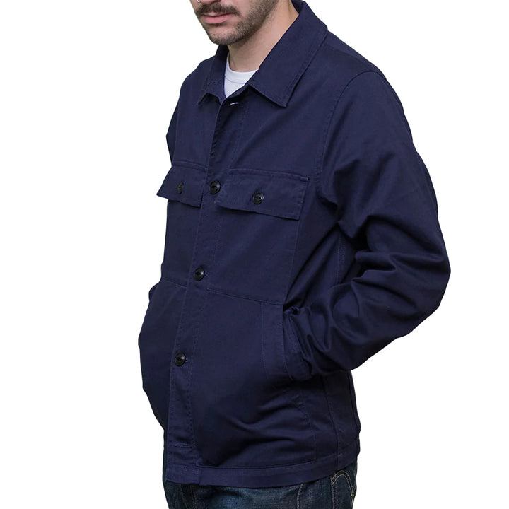 Yarmouth Oilskins The Drivers Jacket Navy Model Image