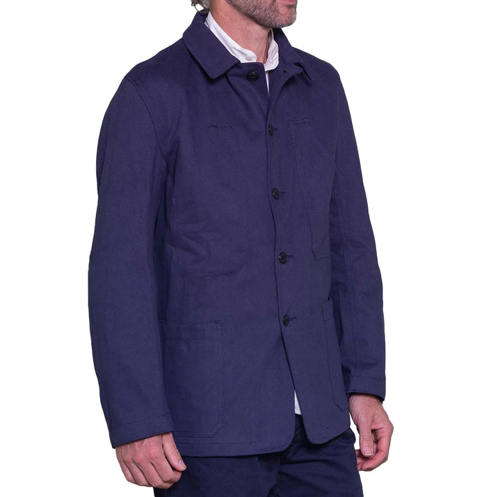 Yarmouth Oilskins The Mechanics Jacket Navy Model Front View Image