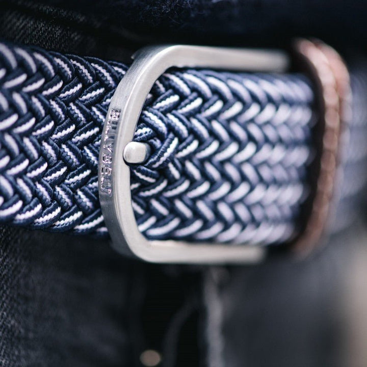 BillyBelt Bogota Woven Belt Blue / White - Merchant Menswear