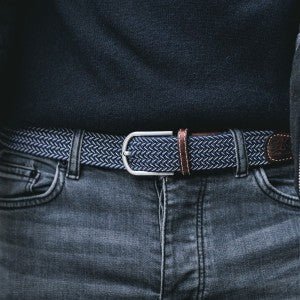 BillyBelt Bogota Woven Belt Blue / White - Merchant Menswear